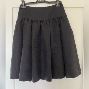Marlow Wool/Silk Black A-Line Skirt